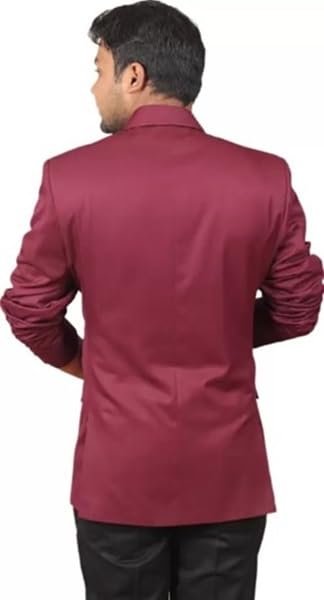 Men's Formal Maroon, Single Breasted Blazer, Business Casual Style - Image 2